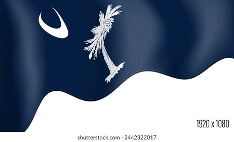 South Carolina US state flag realistic vote day background. South Carolina election banner in motion waving, fluttering in wind. Festive patriotic HD format template for independence day