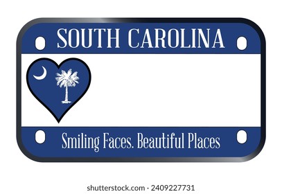 South Carolina USA motorcycle license plate over a white background