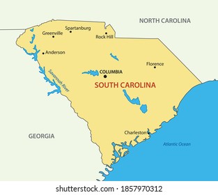 South Carolina Vector State Usa Stock Vector (Royalty Free) 1857970312 ...