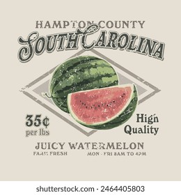 South Carolina Watermelon Vector Graphic