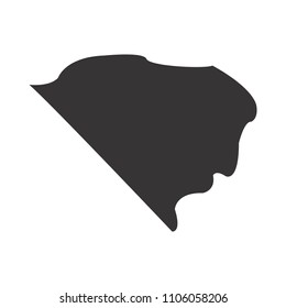 South Carolinamap. Simple black map. Vector eps 08. State of US America Maps.