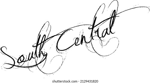 South Central text sign illustration on white background