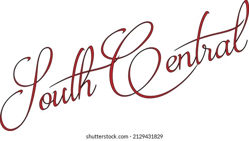 South Central text sign illustration on white background