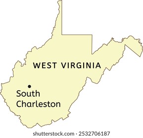 South Charleston city location on West Virginia state map