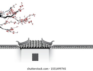 south China traditional old building roof