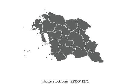 South Chungcheong map isolated on white background.for annual infographics report website layout.