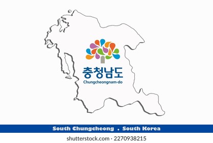 South Chungcheong Province in South Korea Flag Map