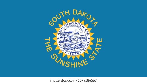 South Dakota (1963-1992) Flag Vector Illustration Premium Quality