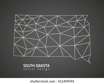 South Dakota America grey vector contour map