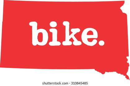 South Dakota bike state vector sign