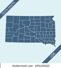 South Dakota County Map Outlines