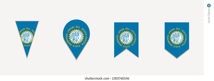 South Dakota flag in vertical design, vector illustration.