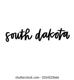 South Dakota in hand lettering