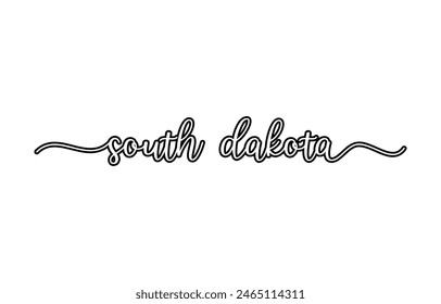 South Dakota hand lettering design calligraphy vector, South Dakota text vector trendy typography design