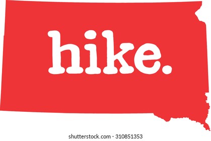 South Dakota hike state vector sign