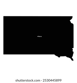 South Dakota map black color vector Illustration