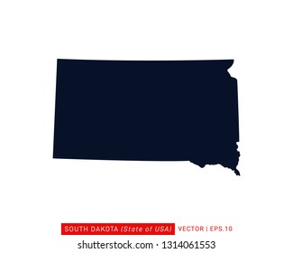 South Dakota Map Design Template