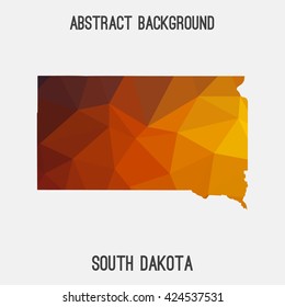 South Dakota map in geometric polygonal style.Abstract tessellation,modern design background. Vector illustration EPS8