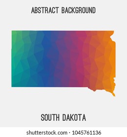 South Dakota map in geometric polygonal,mosaic style.Abstract tessellation,modern design background,low poly. Geometric cover, mockup. Vector illustration.