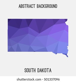 South Dakota map in geometric polygonal,mosaic style.Abstract tessellation,modern design background,low poly. Vector illustration.