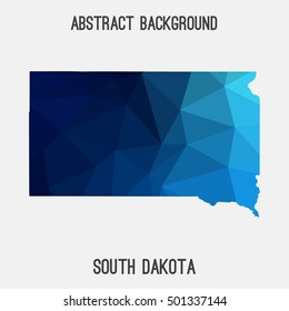 South Dakota map in geometric polygonal,mosaic style.Abstract tessellation,modern design background,low poly. Vector illustration.