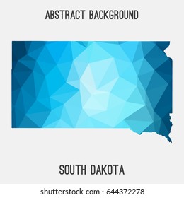 South Dakota map in geometric polygonal,mosaic style.Abstract tessellation,modern design background,low poly. Vector illustration.