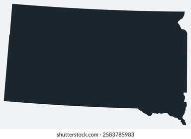 South Dakota map. Just a simple border map. Shape of the state. Flat blank South Dakota outline. Vector boundary illustration.