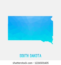 South Dakota map low poly geometric polygonal,mosaic style,abstract tessellation,modern design background. Geometric cover, mockup. Vector illustration EPS10.