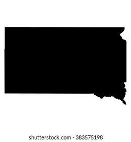 South Dakota Map On White Background Vector