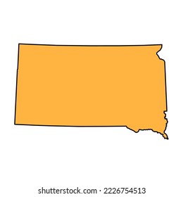 South Dakota map shape, united states of america. Flat concept icon symbol vector illustration .