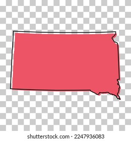South Dakota map shape, united states of america. Flat concept icon symbol vector illustration .