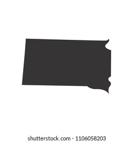 South Dakota map. Simple black map. Vector eps 08. State of US America Maps.