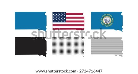 south dakota  map. south dakota state maps in various types