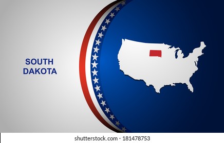 South Dakota map vector background