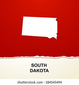 South Dakota map vector background