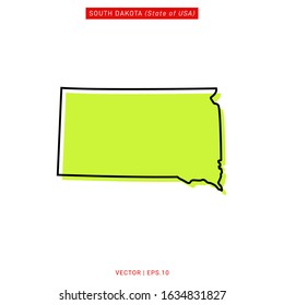 South Dakota Map Vector Design Template