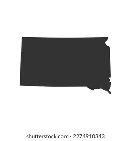 South Dakota
 map vector. Map of South Dakota
 state silhouette vector