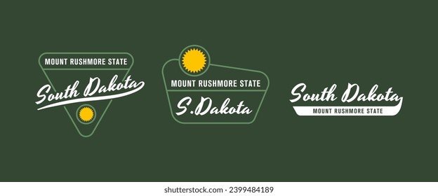 South Dakota - Mount Rushmore State. South Dakota state logo, label, poster. Vintage poster. Print for T-shirt, typography. Vector illustration
