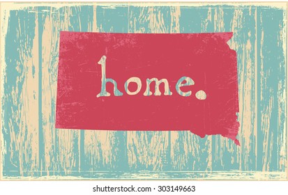 South Dakota nostalgic rustic vintage state vector sign