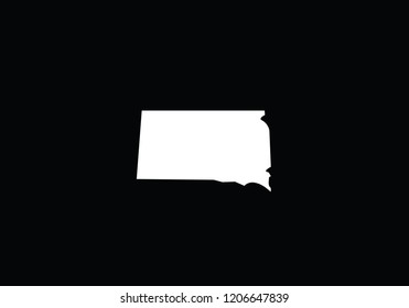 South Dakota outline map state shape USA America borders