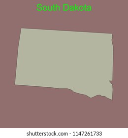 South Dakota Outline Vector