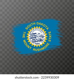 South Dakota state flag in brush style on transparent background. Vector illustration.