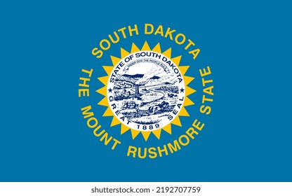 South Dakota state flag. Vector illustration.