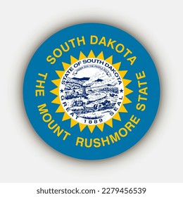 South Dakota state flag. Vector illustration.