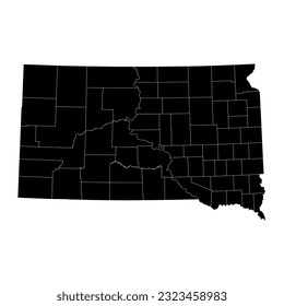 South Dakota state map with counties. Vector illustration.
