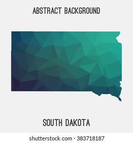 South Dakota state map in geometric polygonal style.Abstract tessellation,modern design background. Vector illustration EPS8
