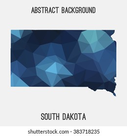 South Dakota state map in geometric polygonal style.Abstract tessellation,modern design background. Vector illustration EPS8