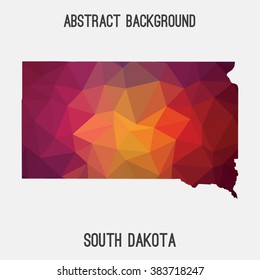 South Dakota state map in geometric polygonal style.Abstract tessellation,modern design background. Vector illustration EPS8