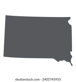 South Dakota state map. Map of the U.S. state of South Dakota.