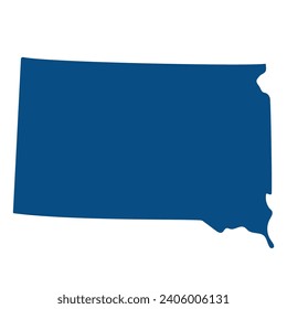 South Dakota state map. Map of the U.S. state of South Dakota.